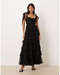 strapless open back dress Hilary Pleated Maxi Dress