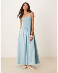 ASOS - Scoop Neck Crinkle Maxi Dress With Cross Back - Lyst