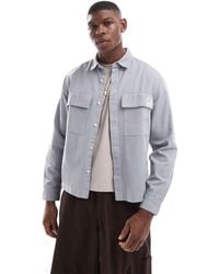 ASOS - Boxy Overshirt With Badge Detail - Lyst
