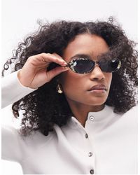 TOPSHOP - Meadow Oval Sunglasses - Lyst