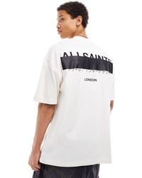 AllSaints - Redact Oversized Embroidered Logo T-Shirt - Lyst