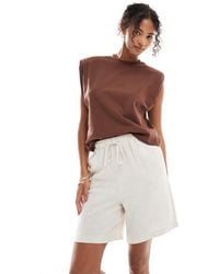 ONLY - Pull Up Linen Mix Shorts - Lyst