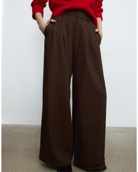 Stradivarius - Broek Met Superwijde Pijpen En Verstelbare Taille - Lyst