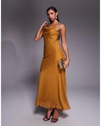 ASOS - Halter Chiffon Maxi Dress With Seam Detail - Lyst