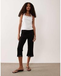 ASOS - Flared legging Capri Trouser With Eyelet Detail - Lyst