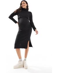 Mama.licious - Mamalicious maternity - robe d'allaitement mi-longue en maille - Lyst