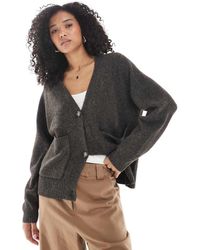 Vero Moda - Boxy Knitted Cardigan With Pockets - Lyst