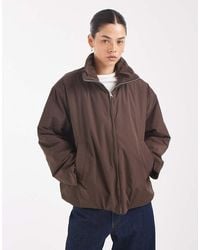 Pieces - Funnel Neck Padded Jacket With toggle Trim - Lyst