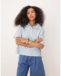 ASOS - Boxy Oversized Polo Shirt With Shoulder Pad - Lyst