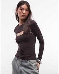 Monki - Long Sleeve Slim Fit Bolero Top - Lyst