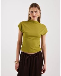 ASOS - High Neck Cap Sleeve Hardware Back Polyamide Top - Lyst