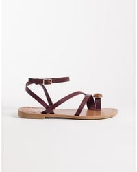 SEQWL - Strappy Flat Sandals With Toe Embellishment - Lyst