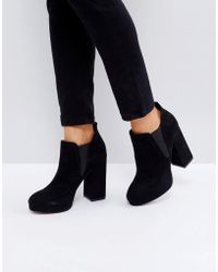 Lyst - Asos Asos Attend Chelsea Wedge Ankle Boots in Black