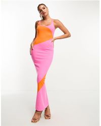 Style Cheat - Colour Block Knit Midi Dress - Lyst