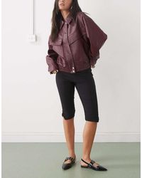 Reclaimed Vintage - Bengaline Capri Trousers With Split Hem And Picot Trim - Lyst