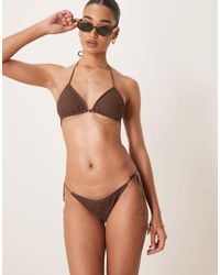 Stradivarius - Gehaakt Bikinibroekje Met Gestrikte Zijkanten - Lyst