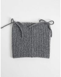 Collusion - Fluffy Knit Ear Beanie With Bow Details - Lyst