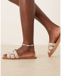 ALDO - Elenaa Embellished Flat Sandals - Lyst