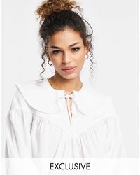 Ghost Poplin Blouse With Collar Detail - White