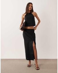 Mango - Santori Linen Mix Split Detail Midi Skirt Co-ord - Lyst