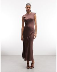 & Other Stories - Bias Cut Satin Maxi Dress With Cap Sleeve - Lyst