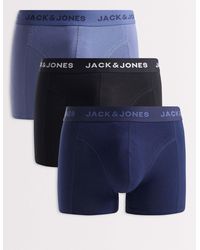 Jack & Jones - 3 Pack Trunks With Logo Waistband - Lyst