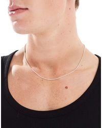 ASOS - Collier chaîne court en argent massif - Lyst