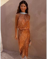 Never Fully Dressed - Fawn Sleeveless Halter Neck Top Co-Ord - Lyst