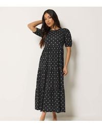 PixieGirl - Petite Polka Dot Tiered Maxi Dress - Lyst