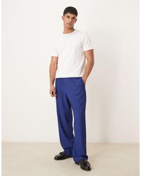 ASOS - Smart Wide Leg Trousers With Elasticated Waist - Lyst