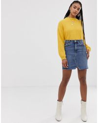ASOS Microgonna di jeans blu lavaggio medio