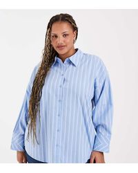 Vero Moda - Oversized Gestreept Overhemd - Lyst