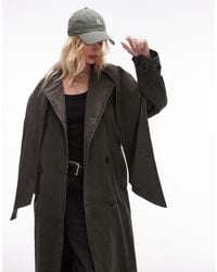 TOPSHOP - Deconstructed Cotton Trench Coat - Lyst