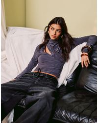 ASOS - – drapiertes, langärmliges oberteil - Lyst