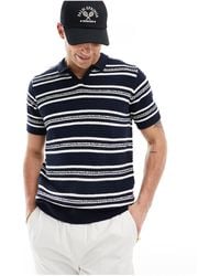 Brave Soul - Heavyweight Textured Knit Trophy Neck Polo - Lyst