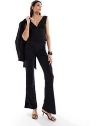 ONLY - Rhinestone Flare Trousers - Lyst