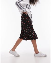 TOPSHOP - Double Ruffle Knee Length Skirt - Lyst