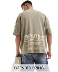 ASOS - Asos dark future - t-shirt oversize avec imprimé dans le dos - marron délavé - Lyst