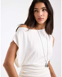 ASOS - Slouch Relaxed Neck Ruched Waist Tank Top - Lyst