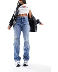River Island - Stove Pipe Straight Ripped Jeans - Lyst