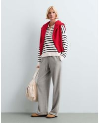 Oysho - Striped Knit Polo Jumper - Lyst