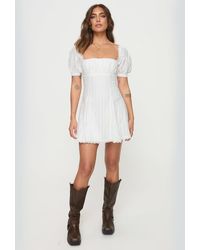 Princess Polly - Rabatia Puff Sleeve Lace Trim Fit & Flare Mini Dress - Lyst