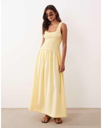 ASOS - Crinkle Scoop Neck Maxi Sundress With Shirred Waist - Lyst
