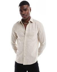 Only & Sons - Regular Fit Linen Mix Long Sleeve Shirt - Lyst