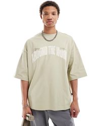 Dr. Denim - Curtis Oversized Fit Around The World Embossed T-shirt - Lyst