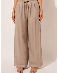 Calzedonia - Linen And Viscose Palazzo Trousers - Lyst
