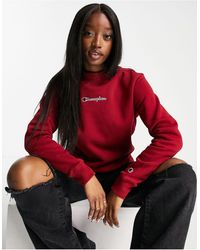 champion boxy high neck sweatshirt in red