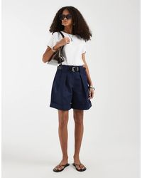 ASOS - Tailored Belted Turn Up Shorts - Lyst