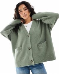Monki - Knit Button Front Cardigan - Lyst