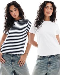 Pull&Bear - 2 Pack Short Sleeve Cotton T-shirt - Lyst